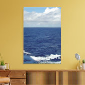 Toile Ocean Waves Fluffy White Clouds Blue Sky Canvas (Insitu(Salon))