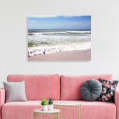 Toile Ocean Waves on Pink Sandy Beach (Insitu(Salon))