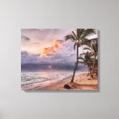 Toile Ocean Waves Sandy Beach Sunset (Recto)