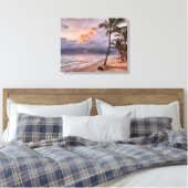 Toile Ocean Waves Sandy Beach Sunset (Insitu(Chambre))