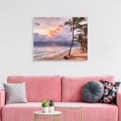 Toile Ocean Waves Sandy Beach Sunset (Insitu(Salon))