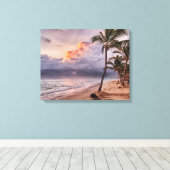 Toile Ocean Waves Sandy Beach Sunset (Insitu (Plancher de Bois))