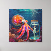 Toile "Ocean's Silent Captive" - Portrait de pieuvre (Recto)