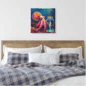 Toile "Ocean's Silent Captive" - Portrait de pieuvre (Insitu(Chambre))