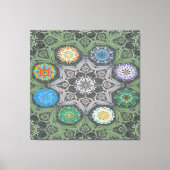 Toile Octo plus brillant arabesque vert pierre mauresque (Recto)