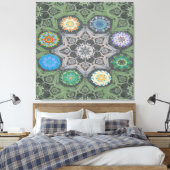 Toile Octo plus brillant arabesque vert pierre mauresque (Insitu(Chambre))