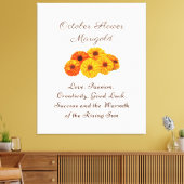 Toile Octobre Mois de naissance Fleur Marigold Elegant (Insitu(Salon))