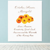 Toile Octobre Mois de naissance Fleur Marigold Elegant (Insitu (Plancher de Bois))