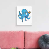 Toile Octopus avec livre (Insitu(Salon))