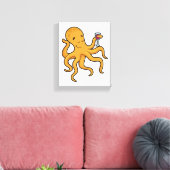 Toile Octopus avec verre de jus (Insitu(Salon))