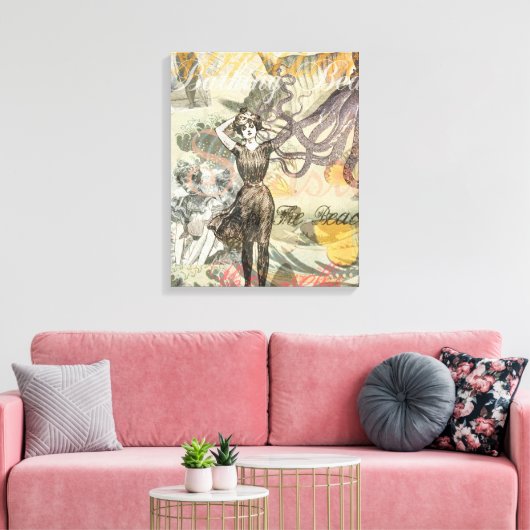 Toile Octopus Beach Antique Côte Steampunk (Insitu(Salon))