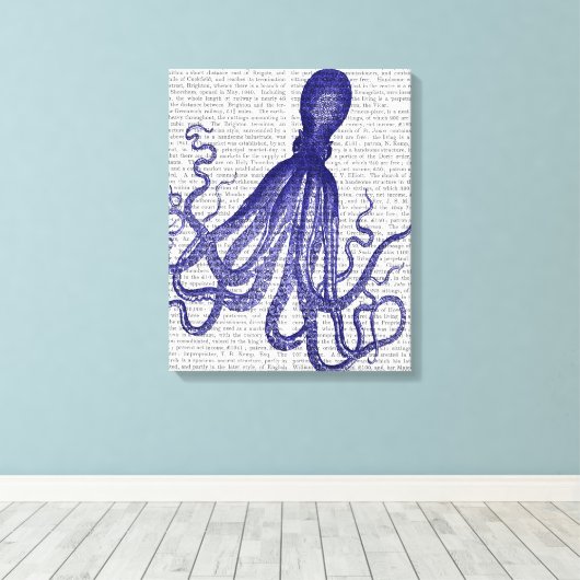 Toile Octopus bleu (Insitu (Plancher de Bois))