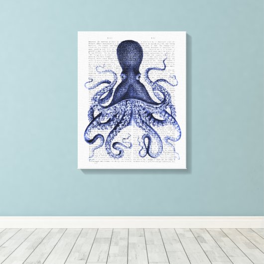 Toile Octopus bleu (Insitu (Plancher de Bois))