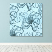 Toile Octopus bleu (Insitu (Plancher de Bois))