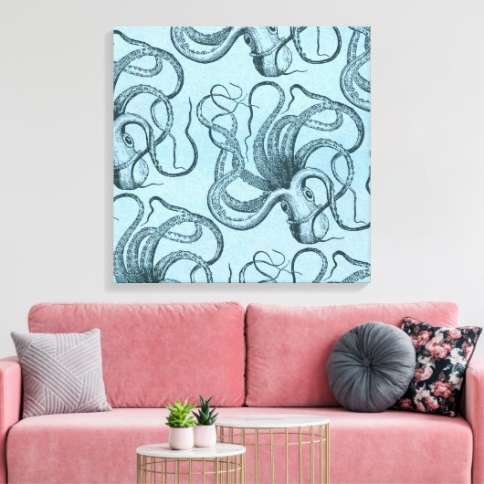 Toile Octopus bleu (Insitu(Salon))