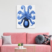 Toile Octopus bleu vintage 1 sous (Insitu(Salon))