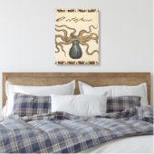 Toile Octopus Kraken Illustration Vintage (Insitu(Chambre))