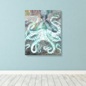 Toile Octopus Vintage nautique (Insitu (Plancher de Bois))