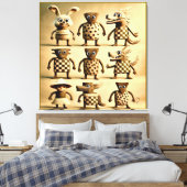Toile Odd Friends - Checker & Dots Creator Family Poste (Insitu(Chambre))