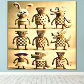 Toile Odd Friends - Checker & Dots Creator Family Poste (Insitu (Plancher de Bois))