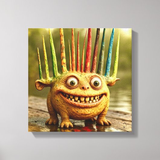 Toile Odd Friends - Rainbow Spikes Monster Canvas (Recto)