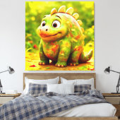 Toile OddFriends - Poster de Chubby Dino (Insitu(Chambre))