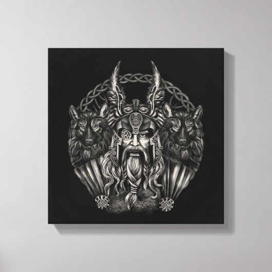 Toile Odin et ses loups Geri et Freki (Recto)