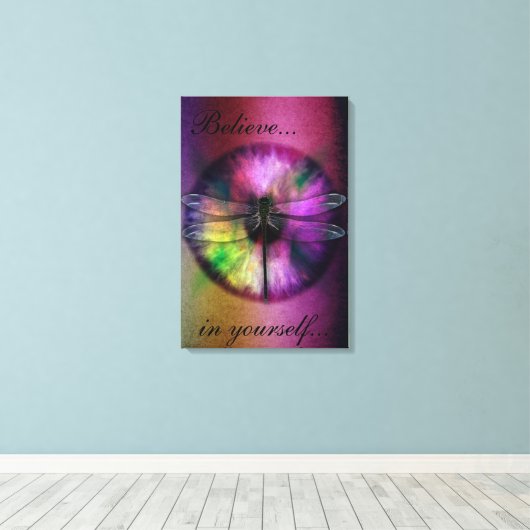 Toile Oeil Abstrait avec libellule (Insitu (Plancher de Bois))