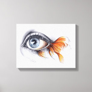 Toile Oeil avec queue de poisson Art du dessin surréalis