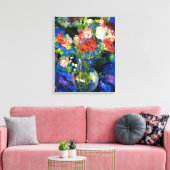 Toile Oeillets dans un vase de verre rond (Insitu(Salon))