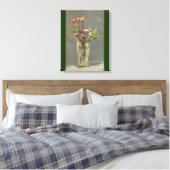 Toile Oeillets et clématites dans un vase de cristal de (Insitu(Chambre))