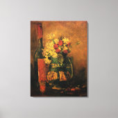 Toile Œillets, roses et une bouteille par Vincent van Go (Recto)