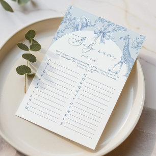 Toile Oerwoud Baby naam race baby shower spel