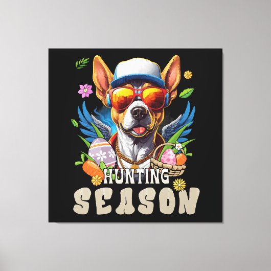 Toile Œuf de Pâques Cerf Saison de Chasse (Recto)
