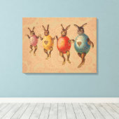 Toile Oeufs dansants lapins de Pâques (Insitu (Plancher de Bois))