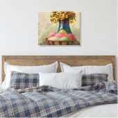 Toile Oeufs Pâques Panier Fleurs Antique (Insitu(Chambre))