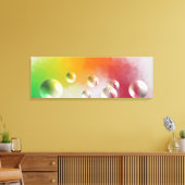 Toile Oeuvre Abstraite couleur rouge rose jaune vert (Insitu(Salon))