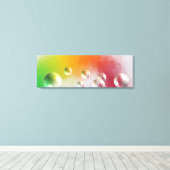 Toile Oeuvre Abstraite couleur rouge rose jaune vert (Insitu (Plancher de Bois))