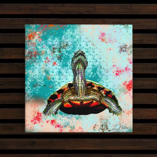 Toile Oeuvre Abstraite de tortue