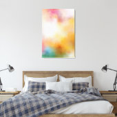 Toile Oeuvre Abstraite moderne bleu vert jaune rouge (Insitu(Chambre))