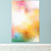 Toile Oeuvre Abstraite moderne tendance Rouge Jaune Bleu (Insitu (Plancher de Bois))