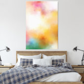 Toile Oeuvre Abstraite moderne tendance Rouge Jaune Bleu (Insitu(Chambre))