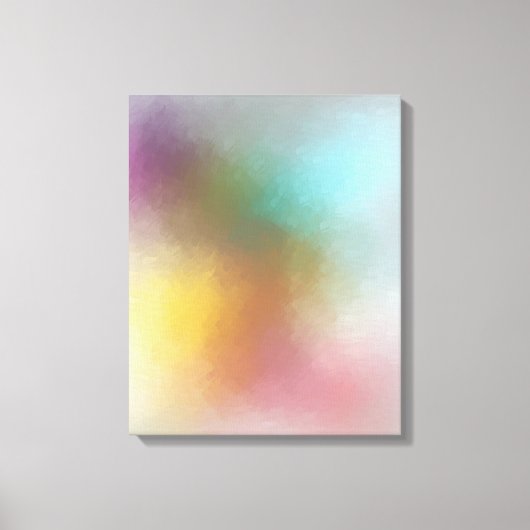 Toile Oeuvre Abstraite tendance Rouge Jaune Vert Bleu (Recto)