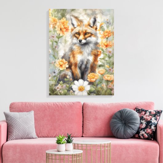 Toile OEuvre d'aquarelle Fox (Insitu(Salon))