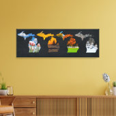 Toile OEuvre d'art à quatre saisons du Michigan (Insitu(Salon))