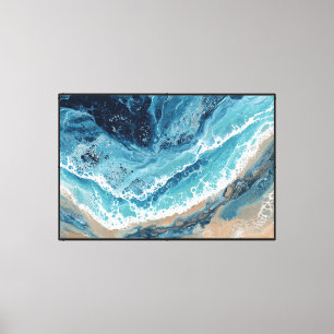 Toile Œuvre d'art abstraite de vague océanique sur le ri
