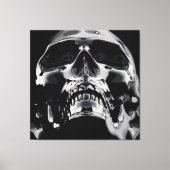 Toile Œuvre d'art de crâne métallique brillant (Recto)