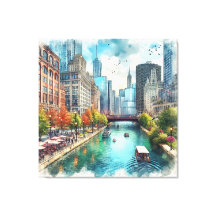 Œuvre d'art de la rivière de Chicago Illinois 