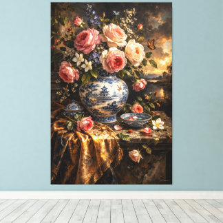 Toile Œuvre d'art florale 002 vintage néerlandaise
