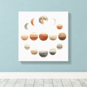 Toile Œuvre d'art Japandi sur les phases lunaires pour l (Insitu (Plancher de Bois))